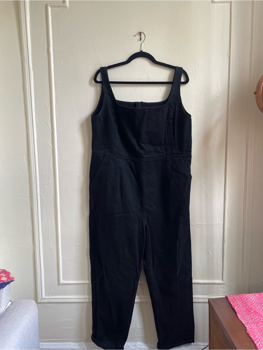 ASOS Black Sleeveless Square-Neck Jumpsuit
